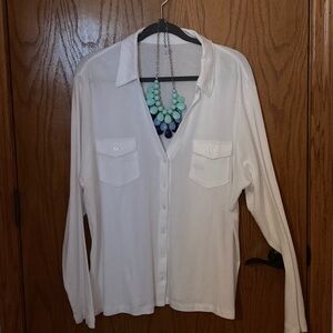 Gap Factory White Long Sleeve Utility Shirt.  Size XXL